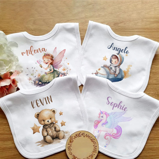 Personalized Baby Bib with Name – Cotton Newborn Bib for Boys & Girls, Baby Shower Gift