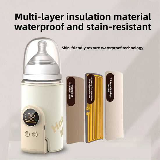 6000mAh Portable Baby Bottle Warmer – 6 Heat Levels, Accurate Temperature Control for Breast Milk