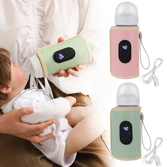 USB Baby Bottle Warmer Insulated Travel Bag – Portable Milk & Water Heater for Stroller & Outdoor Use